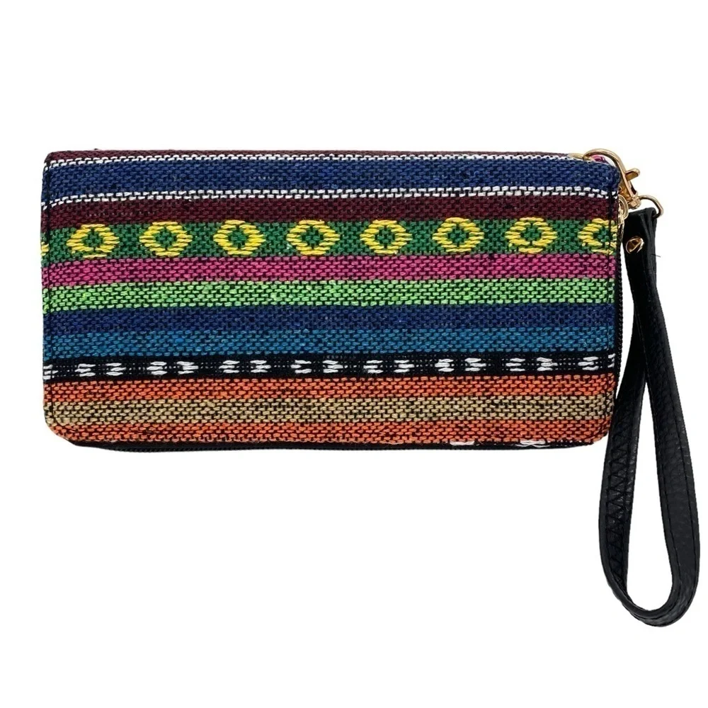 Southwestern Aztec Woven Wallet Wristlet